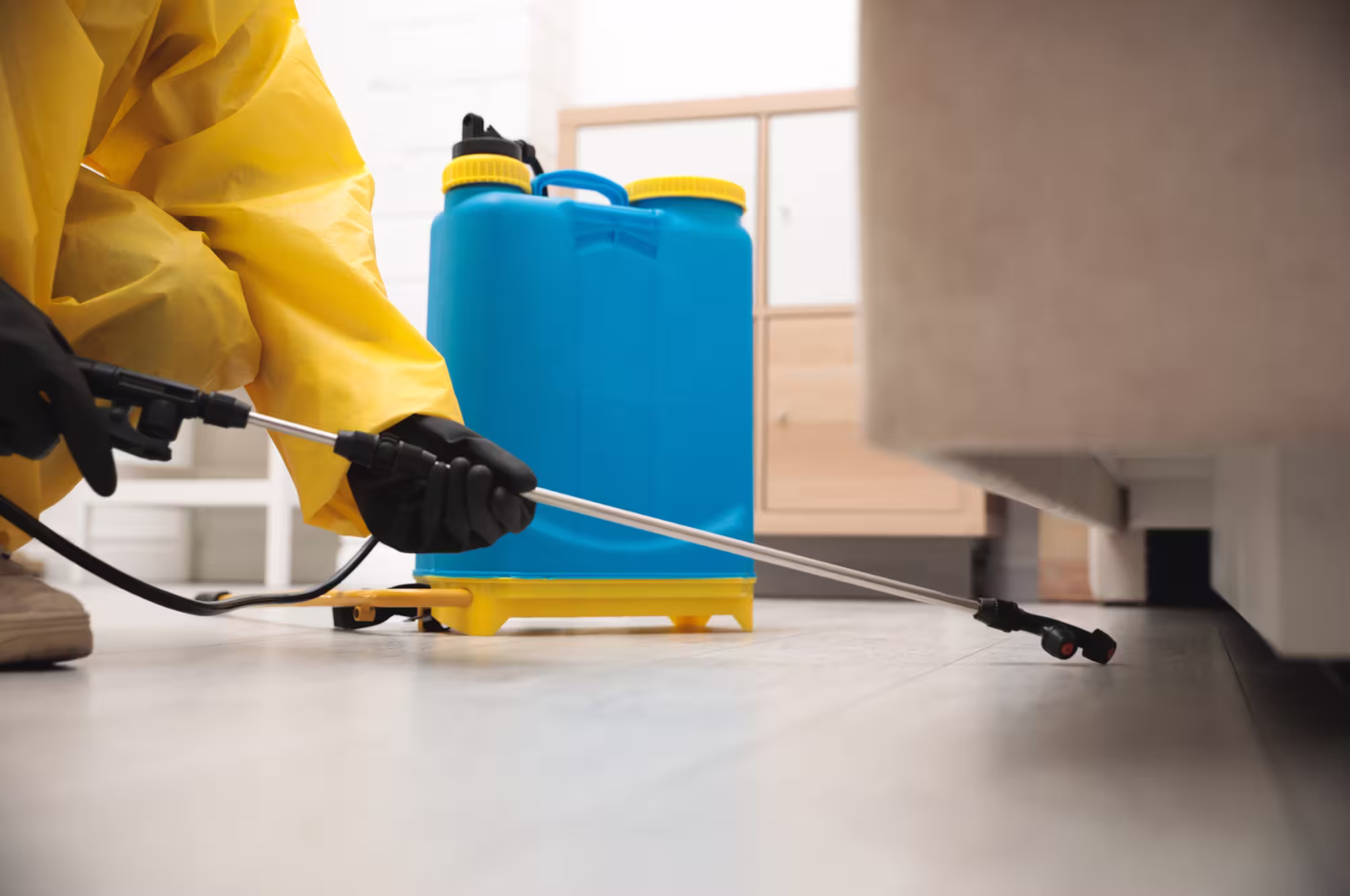 Pest control field-service scene